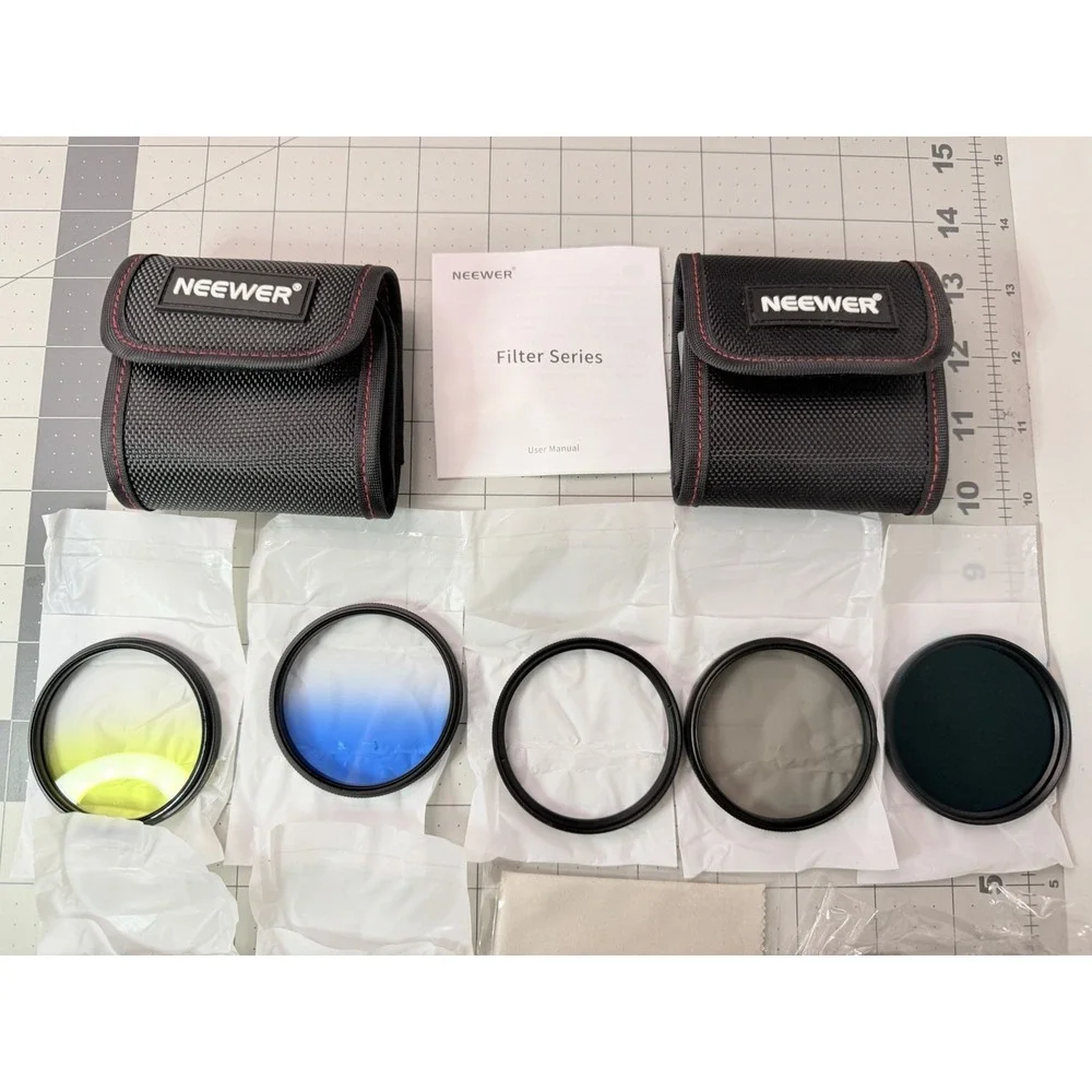 Neewer Camera Lens‎ Filter Kit Graduated Color ND UV CPL Pouches Adapter Ring